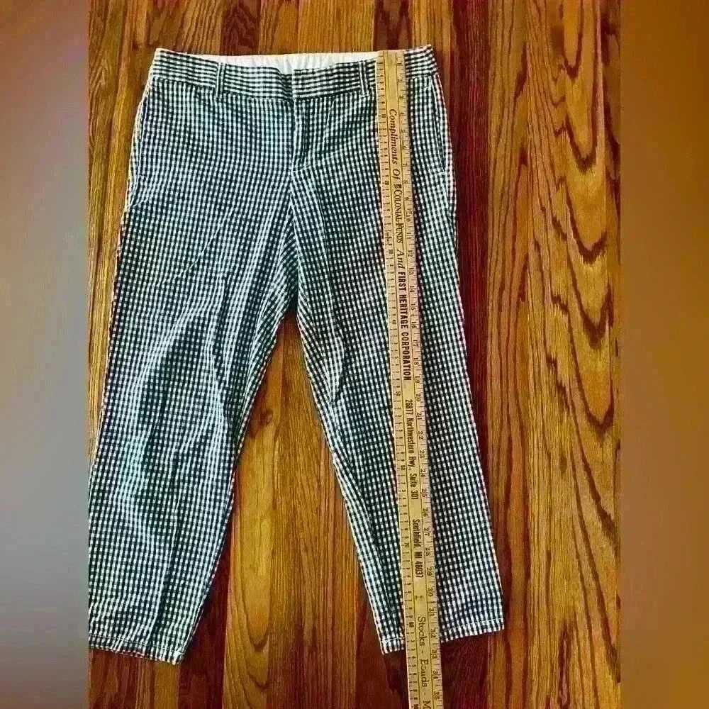 J.CREW -  BLUE/White Gingham Pants. City Fit. Size 4